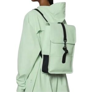 NWT Rains Unisex Backpack Mini in Mineral Waterproof Minimalist Modern Laptop
